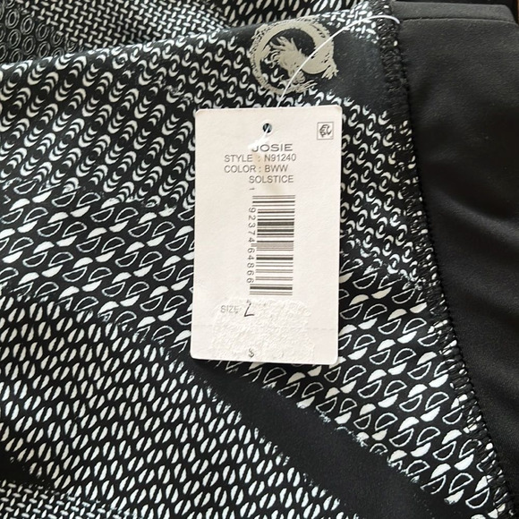 Josie Natori Solstice Asymmetrical Cropped Top, Multi-Large - Picture 5 of 5